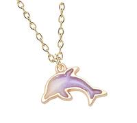 YSJNGF Necklace for Women Dolphins Animal Coconut Shell Turtle Ornament Decor Dolphin Balloon Neck Charms Sloth Jewelry Alloy Pink