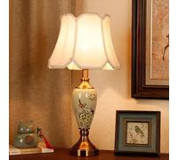 YSJNGF Single Tall Ceramic Coastal Living Room Table Lamp Vintage Gold Rustic Table Lamp French Country Bedside Nightstand Lamp Bird Flower Nightstand End Lamp for Bedroom Home Farmhouse Entry