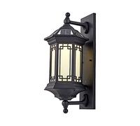 YSJNGF Solar Wall Light Outdoor Waterproof Wall Lantern, Outside Wall Mount Porch Light, Rustic Frosted Glass Shade Exterior Black Wall for Entryway Porch Front Door