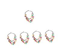 YSJNGF Statement Layered Coconuts Shell Necklaces Colorful African Beaded Wood Bead Chunky Necklace for Women