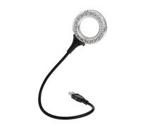 YSJNGF Table Lamps USB Gadgets Ring LED Light USB Table Desk Lamp 5V Bright Flexible Gooseneck Adjustable Angle Reading Camping Laptop Desktop Lamps (Color : Black)