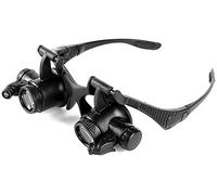 YSJNGF Wearing Magnifying Mirror 10X 15X 20X 25X Binocular Jewelry Appraisal Small Magnifying Glass Watch Repair Magnifying Glass with 2 Led Lights for Macular Degeneration Seniors Reading Loupe