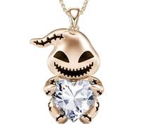 YSJNHX NBYGSC Skull Necklace For Men, 925 Sterling Silver Punk Crystal Skull Pendant Love Evil Demon Necklace Heart Hip Hop Punk Bohemian, Memento Mori Necklace, Pirate Medallion