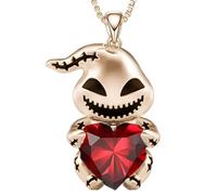 YSJNHX NBYGSC Skull Necklace For Men, 925 Sterling Silver Punk Crystal Skull Pendant Love Evil Demon Necklace Heart Hip Hop Punk Bohemian, Memento Mori Necklace, Pirate Medallion