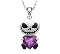YSJNHX NBYGSC Skull Necklace For Men, 925 Sterling Silver Punk Crystal Skull Pendant Love Evil Demon Necklace Heart Hip Hop Punk Bohemian, Memento Mori Necklace, Pirate Medallion