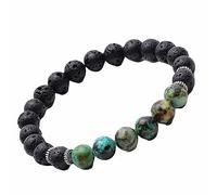 YSJNHX Schmuck Lava Stone Bracelets for Him and Her, Real Natural Stones, Elastic Bracelet, 8 mm, Great Gift Idea - 19 cm Household Taps