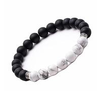 YSJNHX Schmuck Lava Stone Bracelets for Him and Her, Real Natural Stones, Elastic Bracelet, 8 mm, Great Gift Idea - 19 cm Faucets for the Home