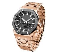 YSJNHX YSJNGF For GA2100HC-4A Mod Kit Accessories with bottom cover GA2100 Model Oak All Metal Bezel Strap Style Watch Bands