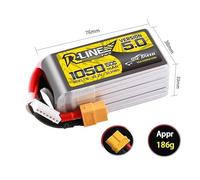 YSJOZWA For TATTU-R-LINE 5.0 150C 1050mAh 22.2V for Lipo Battery With XT60 Plug For RC Helicopter Quadcopter FPV Racing Drone 6S(3Pcs With XT60)