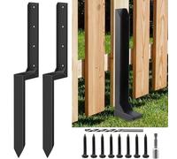 YSJWAER Fence Post Repair Kit - Heavy Duty Thicker Fence Post Anchor Stake Repair 4x4/6x6 Wooden Fence Post Support (2 Pcs)