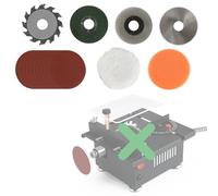 YSJWAER Mini Small Multi-Functional Table-Saw - Portable Crafts Table Saw Speed Angle Cutting Depth Adjustable Cutting Sanding Engraving for Wood Acrylic PCB Plastic (Blade Grinder Accessories)