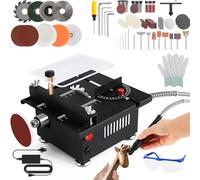 YSJWAER Mini Small Multi-Functional Table-Saw - Portable Crafts Table Saw Speed Angle Cutting Depth Adjustable Cutting Sanding Engraving for Wood Acrylic PCB Plastic