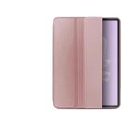 YSJX Tri-folding Solid Colour Magnetic Soft Shell, Flip Leather Protective Case compatible with VIVO Pad 3 Pro 13 inch(Rose gold)