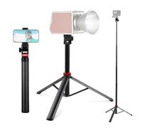 YSKE Extendable Tripod Stand - 81" Aluminum Selfie Stick Camera Tripod with Phone Mount, 1/4 Screw Compatible with iPhone Sony Canon Action Camera GoPro Photography Light