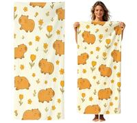 YskerrigToy Capybara Beach Towel, Bath Towel, Personalised Towel, Soft Beach Towels, Quick-Drying Shower Towels, Fitness Towel, Microfibre Towel for Beach, Swimming, Surfing, Bath, Pool
