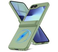 YSLBWLE for Samsung Galaxy Z Flip 6 / Z Flip7 fe/Z Flip 5 Case with Hinge Protection & Magnetic Charging &Slim ,Full-Body Military Protection Phone Case for ZFlip 6 / ZFlip 5 Light Green 29-zflip6-04