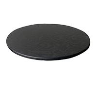 YSLLIOM Waterproof Non-slip Round Elastic Tablecloth Table Cover, Wipe Clean Stain Resistant Table Cloth Protector for Dinning Room Kitchen and Picnic (Round 100cm,Black)