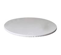 YSLLIOM Waterproof Non-slip Round Elastic Tablecloth Table Cover, Wipe Clean Stain Resistant Table Cloth Protector for Dinning Room Kitchen and Picnic (Round 130cm,White)