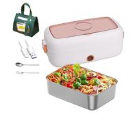 YSMSMZJK Electric Lunch Box for Adults, Suitable for 12V/24V Portable Womens Lunch Box, USB Powered Long-Lasting Thermal Insulation Lunch Heater Portable for Work,White