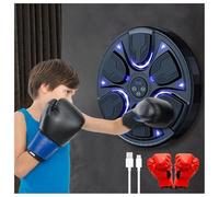 YSMSMZJK Maquina De Boxeo Musical Pared with Gloves, Smart Boxing Machine Wall Mounted Wall Mounted with 6 Lights and Bluetooth, Smart Music Boxing Machine for Stress Reduction