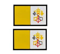 Ysmzzmsy 2 PCS Vatican Flag Patch - PVC Hook and Loop Fastener Patch (Vatican)