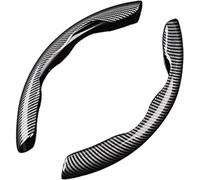 YSNFDN 2Pcs Car Steering Wheel Cover for Mercedes Benz E320 E350 E450 E55 AMG E550, Carbon Fiber Breathable Anti Skid Wear Resistant Segmented Steering Wheel Protector Accessories,A Black