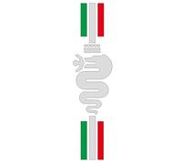 YSNFDN Car Emblem Badge for Alfa Romeo, Metal Logo Badge Sticker, Body Emblem Sticker, Emblem Replacement, Car Styling Letters Sign Badge Accessories,B White