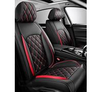 YSNFDN Car Seat Covers for Ford Focus 3 MK3 RS St, Waterproof Non-slip Comfortable Full Protection for Car Seats, Durable & Easy to Clean, Leather Front & Rear Seat Covers,B Black Red