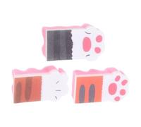 YSNOOWE 3pcs Set of Creative Kitchen Sponges Featuring Cat Claw Shape, Lightweight Dishwashing with High Water Absorption and Non-Woven Cloth for Efficient Cleaning in and Random Color