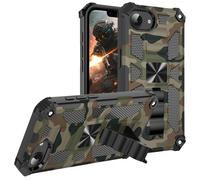 Ysnzaq Case for Apple iPhone 16e/ iPhone 17e, Military Grade Heavy Duty Protective Shockproof Anti-Scratch Slim Camouflage Design Cover with Kickstand Case for iPhone 17e. YH Army Green