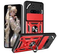 Ysnzaq Case for Nothing Phone 3a with Slide Camera Protection Cover, Military Grade Shockproof Protection Hard with Kickstand Cover for Nothing Phone (3a). SLJ Red