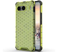 Ysnzaq Case for OnePlus Nord 4 6.74", Honeycomb Shape Transparent [Anti-Yellowing] Hard PC + Soft TPU Military Grade Shockproof Protection Rugged Slim Case Cover for OnePlus Nord 4.JH Green