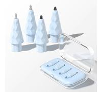 Ysnzaq Replacement Tips for Apple Pencil Pro /2nd /1st Gen & USB-C, Upgraded Pencil Nibs Accessories with Carrying Box, High Sensitivity Wear-Resistant Nibs 4 Pack-Star Diamond Blue