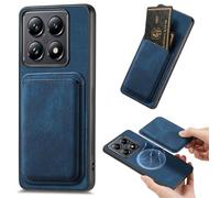Ysnzaq Retro Magnetic Wallet Case for Xiaomi 14T Pro With Detachable Credit Card Slots Holder, Premium Leather Shockproof Protective Cover Case for Xiaomi 14T Pro. CK-Blue