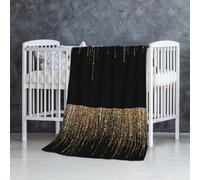 YsoLda Blanket,Warm Flannel Blanket Throw/Blanket Bed Throw for Sofa Office 127X 76 cm,Black Gold Sparkly Glitter
