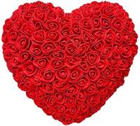 YSOLDA Distinctive Heart Shape Artificial Rose Flower/Handmade Romantic Foam Artificial Roses/Gifts for Valentine's Day, Wedding, Birthday, Anniversary (Red)