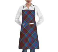 YsoLda Kitchen Aprons,Cooking Apron With Pockets,Waterproof Chef Apron Adjustable Bib Aprons,Anderson Tartan