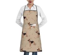 YsoLda Kitchen Aprons,Cooking Apron With Pockets,Waterproof Chef Apron Adjustable Bib Aprons,German Shepherd Foot Prints