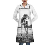 YsoLda Kitchen Aprons,Cooking Apron With Pockets,Waterproof Chef Apron Adjustable Bib Aprons,Greyhound