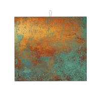 YSOLDA Kitchen Drying Mat,Dish Drainage Mat,Super Absorbent Dish Rack Pad Fast 41X46cm, Trendy Rich Copper Patina Metallic
