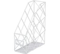 YSOLDA Metal Magazine Rack/Metal Wire Hollow Out Document Holder/Office Desk Accessories Decorative File Box for Books, Newspapers (White)