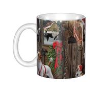 YsoLda Mug,Ceramic Cup Coffee Cup Tea Cup Suitable for Kitchen Restaurant Office 330 ml, Christmas Horse Jack Russell Terrier Puppy Dog