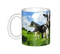 YsoLda Mug,Ceramic Cup Coffee Cup Tea Cup Suitable for Kitchen Restaurant Office 330 ml, Eating Cows On Summer Pasture