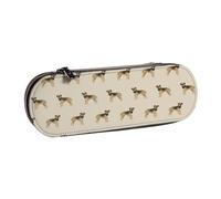 YsoLda Pencil Pouch, Pen Case Portable Pencil Bag Leather Pouch for School Office, Border Terrier Dog Dogs Border Terriers Tan