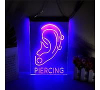 YSOLDA Piercing LED Neon Sign, Custom USB Powered 3D Engraving Neon Lights with Dimmer, for Beauty Salon Piercing Shop Manicures Care Spa Wall Hanging Dimmable Decorative,Purple,30x20cm