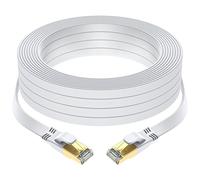 YSONG Cat 8 Ethernet Cable 30M, High Speed 40Gbps 2000Mhz Flat Internet Cable, Gold Plated RJ45 Lan Cable, for PC/Modem/Router/Gaming, Faster Than Cat7/Cat6/Cat5 (White)