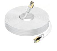 YSONG Cat 8 Ethernet Cable 50M, High Speed 40Gbps 2000Mhz Flat Internet Cable, Gold Plated RJ45 Lan Cable, for PC/Modem/Router/Gaming, Faster Than Cat7/Cat6/Cat5 (White)