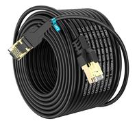 YSONG Cat 8 Ethernet Cable 60M, High Speed 40Gbps 2000Mhz Internet Cable, Lan Cable with Gold Plated RJ45 Connector,Weatherproof Outdoor&Indoor,for/PC/Modem/Router/Gaming, Faster Than Cat7/Cat6/Cat5