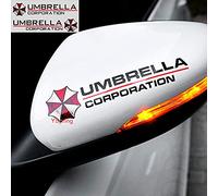 YSpring 1 Pair auto Rearview Mirror Decals Resident Evil Umbrella Corporation Mirror car Stickers for car Motorcycle Truck (Style F-Black)