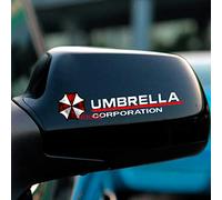 YSpring 1 Pair auto Rearview Mirror Reflective Decals Resident Evil Umbrella Corporation car Mirror Stickers for car Motorcycle Truck (Style E- White)